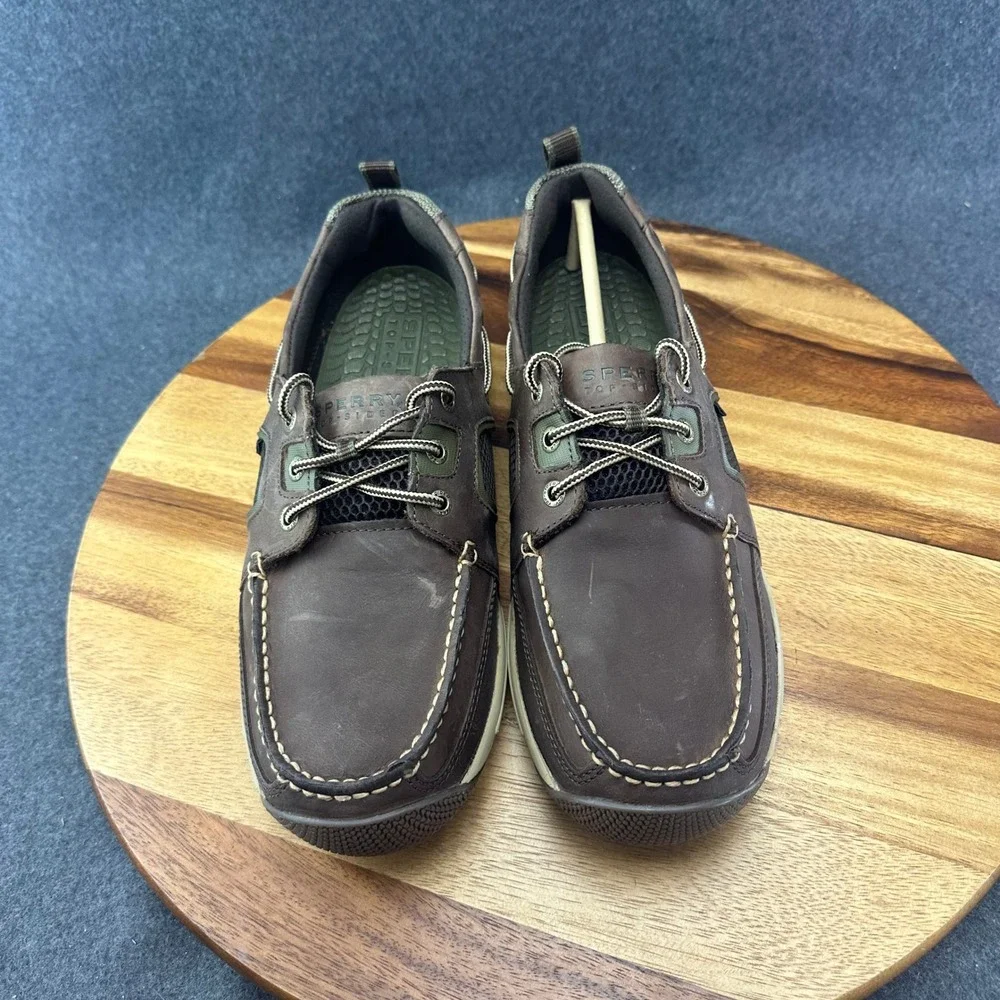 Sperry Top-Sider Seakite Sport Moc Mens 11M Brown Leather Boat Shoes STS10004